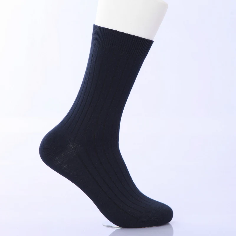 Navy blue 98% хлопок, Осень-зима, брендовые деловые мужские носки, мужские носки высокого качества, хлопковые носки для супермаркета, 4 пар/лот - Цвет: Navy blue