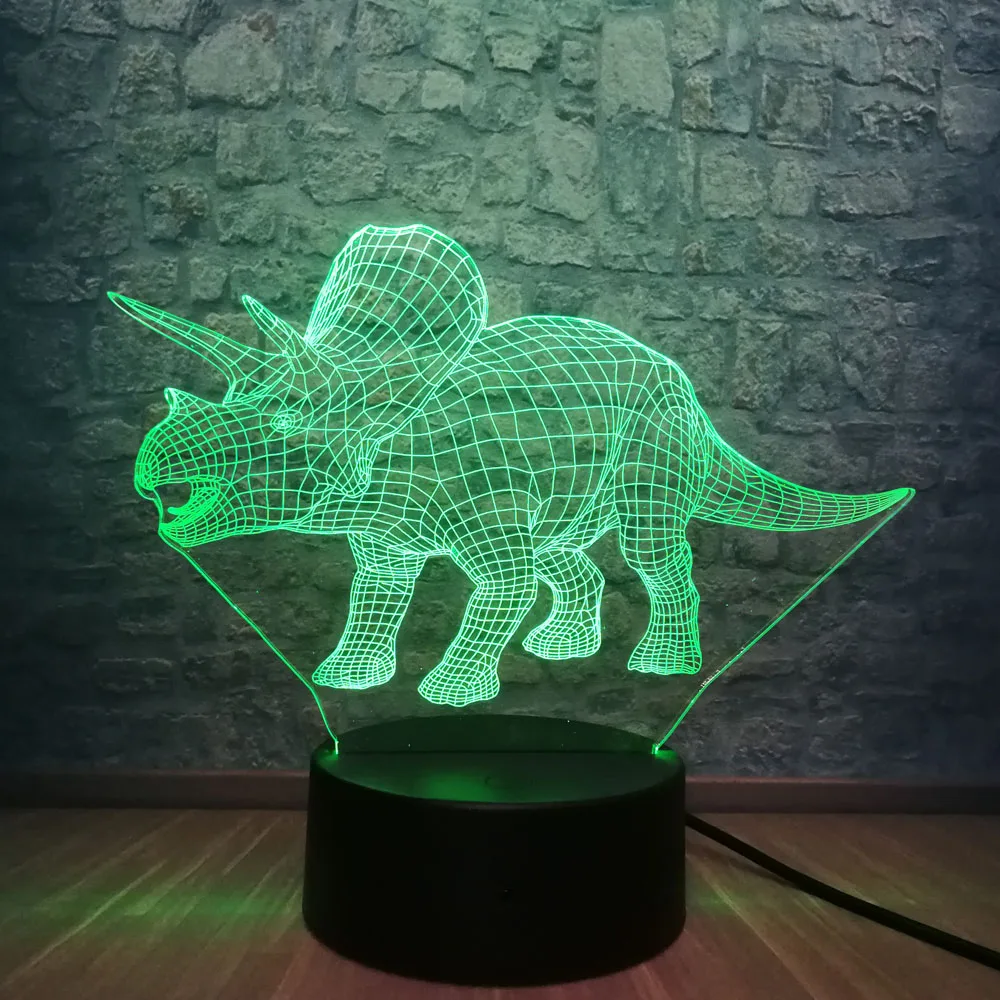 3D крутой Парк Юрского периода Динозавр ночник 7 цветов Изменение Иллюзия спальня настольная Светодиодная лампа рядом декоративный подарок на день рождения мальчика