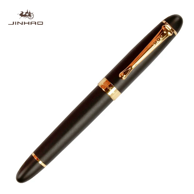 shahei Jinhao X450 перьевая ручка Роскошные чернильные ручки для письма высокое качество ручка Dolma Kalem вулпен полностью металлический Синий Красный 22 цвета и чернила - Цвет: shahei