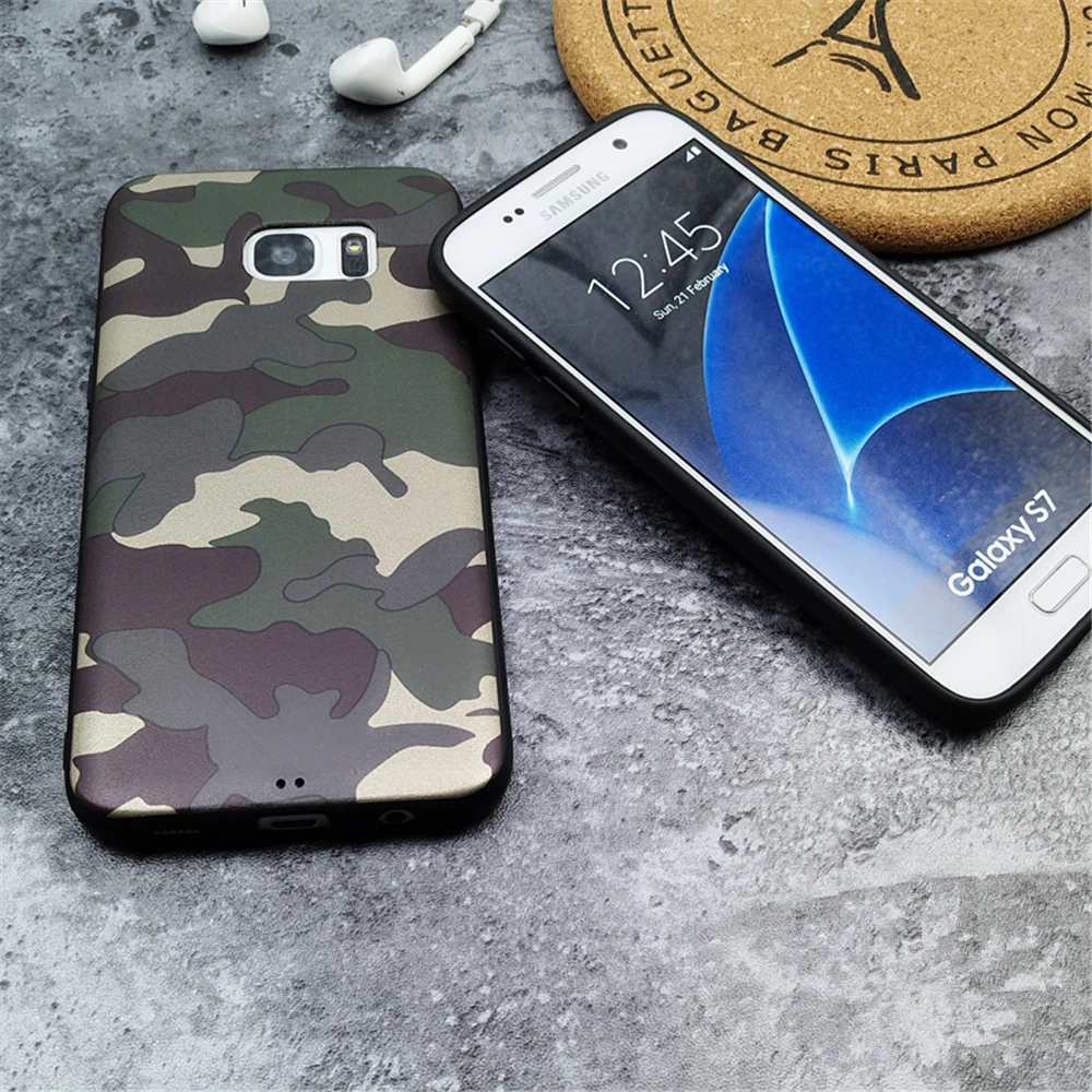 For Samsung Galaxy S7Edge Green Camouflage Soft Case Sports Luxury Super Army Camo for S7+ G9350 G935A Coque Fundas |