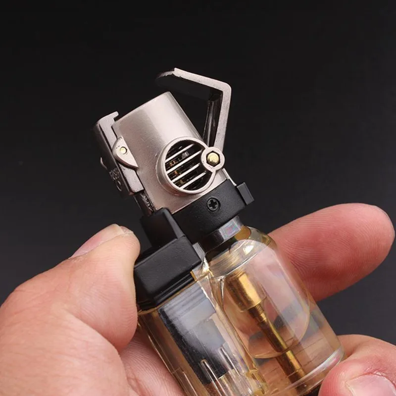 Портативная металлическая ветрозащитная газовая зажигалка маленький пистолет