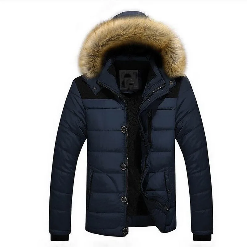 Parkas Men Fashion Wram Parka Fur Coat Winter High Quality Men Hooded Coat Casual Men's Outwear  Asia Size M-6XL