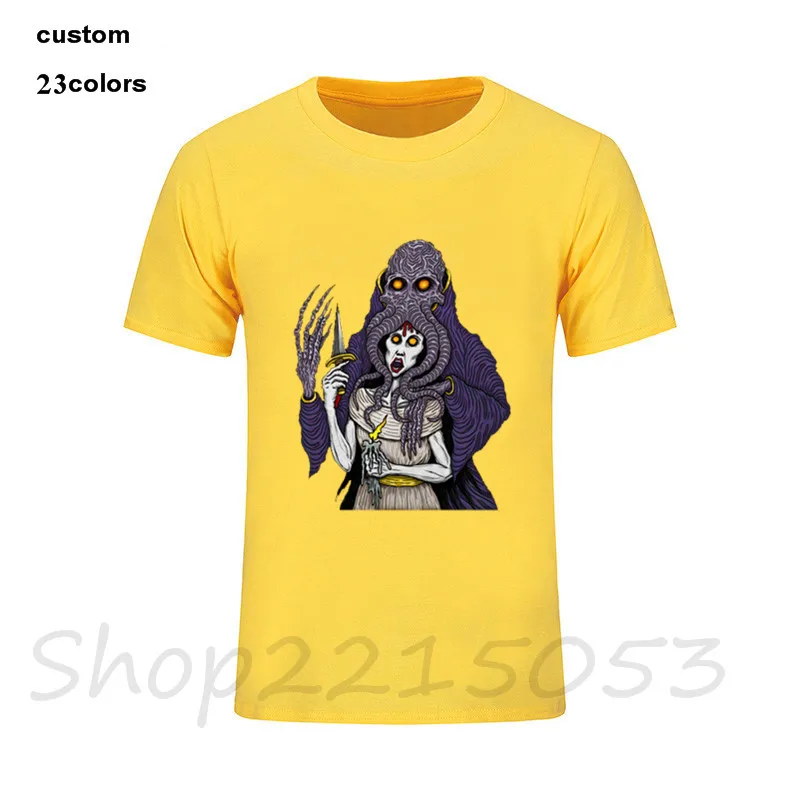 2021 streetwear Bad MF Azhmodai gygax lovecraft dnd cthulhu mind flayer illithid d20 Men game anime t shirts male tshirt t-shirt | Мужская