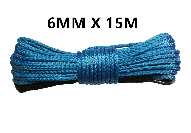 1/4 ''x50' 6 мм * 15 м 12 нитей внедорожных СВМПЭ Синтетический трос лебедки