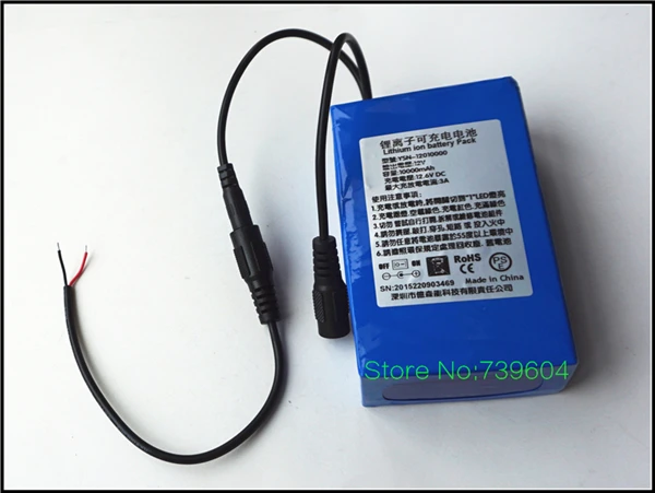 Высококачественные перезаряжаемые литий-ионные батареи 12 В 10000 мАч 3 А для