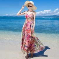 women 100 silk dress beach dress shell 100 natural silk rose floral print dress holiday summer dresses free shipping hot sell