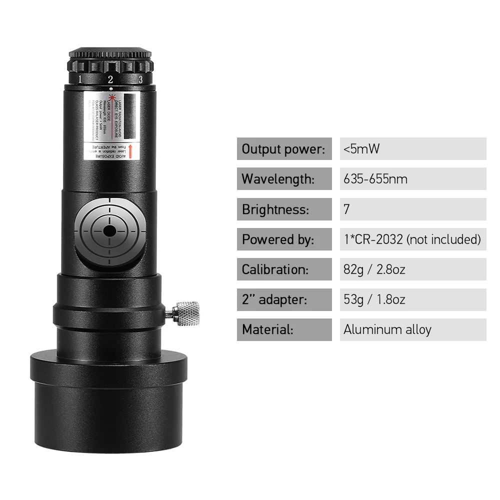 1.25IN Telescope Collimator 2INCH Adapter Reflector SCA Laser Collimation 7 Brightness Level Astronomical | Инструменты