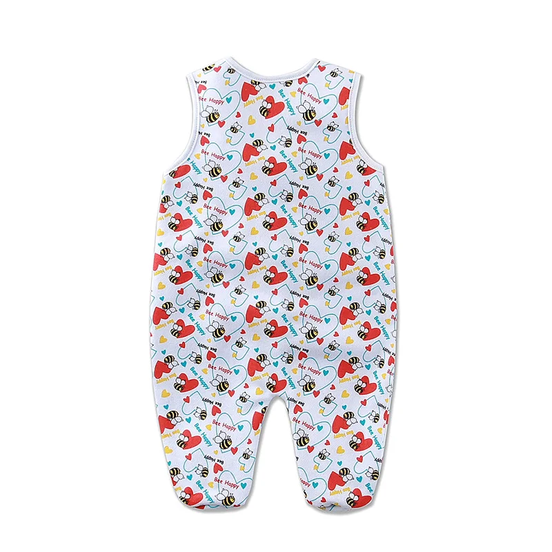 2021 Little Q baby boys cotton blend sleeveless one piece jumpsuit newborn girl winter spring fleece hot footie with button |