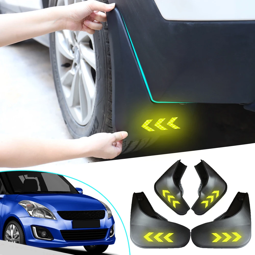 Автомобильные Брызговики для Suzuki Swift 2011- крыло брызговики автоматические Брызговики безопасности светоотражаПредупреждение аксессуары для брызговиков