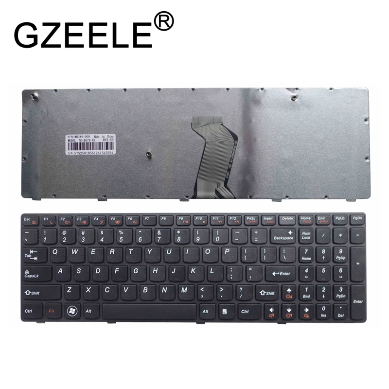 GZEELE New For Lenovo 25013385 MP-10A33US-6861 T4TQ-US MP-10A3 MP-0A Black US Keyboard