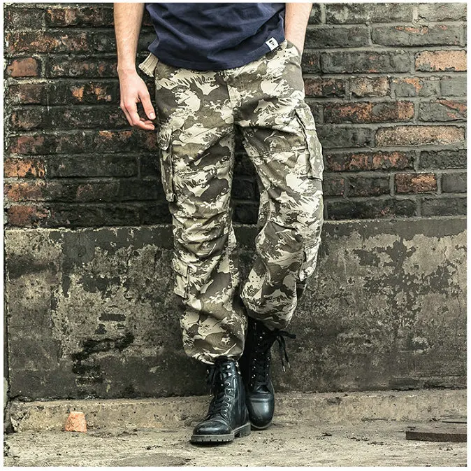 Camouflage B Новые модные повседневные брюки мужские летние армейские военные стильные брюки мужские тактические брюки карго Прямая поставка ABZ114 - Цвет: Camouflage B