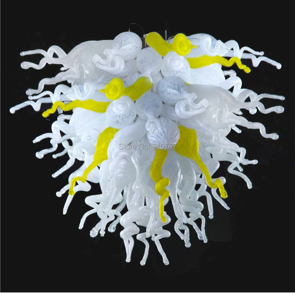 

Free Shipping UL/CE 110v/220v LED Fashionable Yellow White Glass Cheap Chandeliers Home