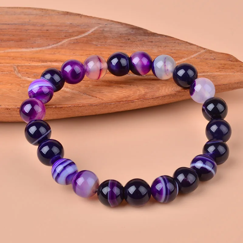BEAUCHAMP Bijoux фиолетовый цвет растягивающийся браслет Rhodochrosite драгоценное украшение