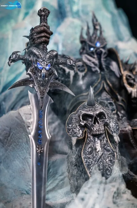 MODEL FANS wow 71cm Lich King Arthas Frozen Throne gk resin statue led light base eye Sword hilt toy for Collection | Игрушки и хобби