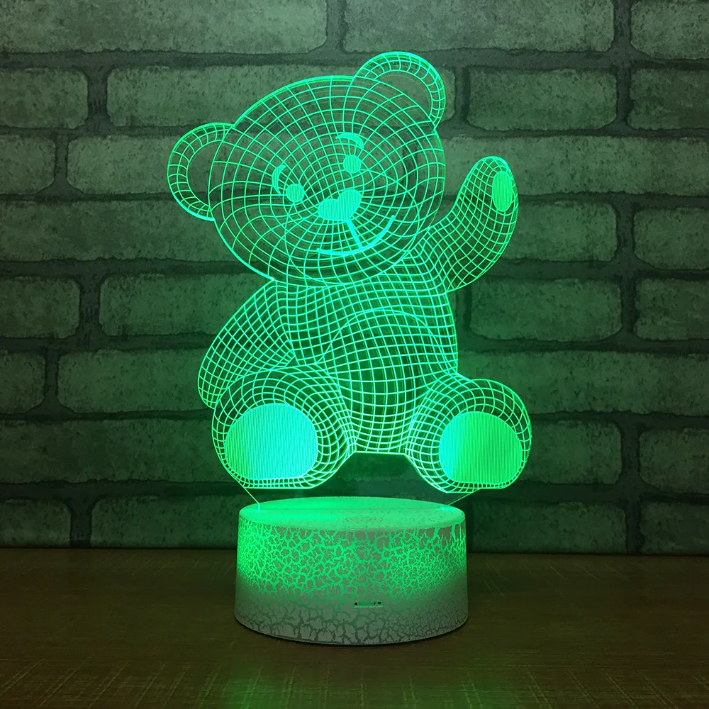 

Bear 3D LED RGB Night Light 7 Color Change Desk Light Action Figures 077 Boys Girls Christmas Toys