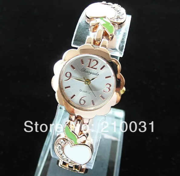 1pcs/lot fashion wacthes flower face apple shape band Bracelet watches Quartz Wristwatches for Ladies women Girls hot gifts L28 | Наручные