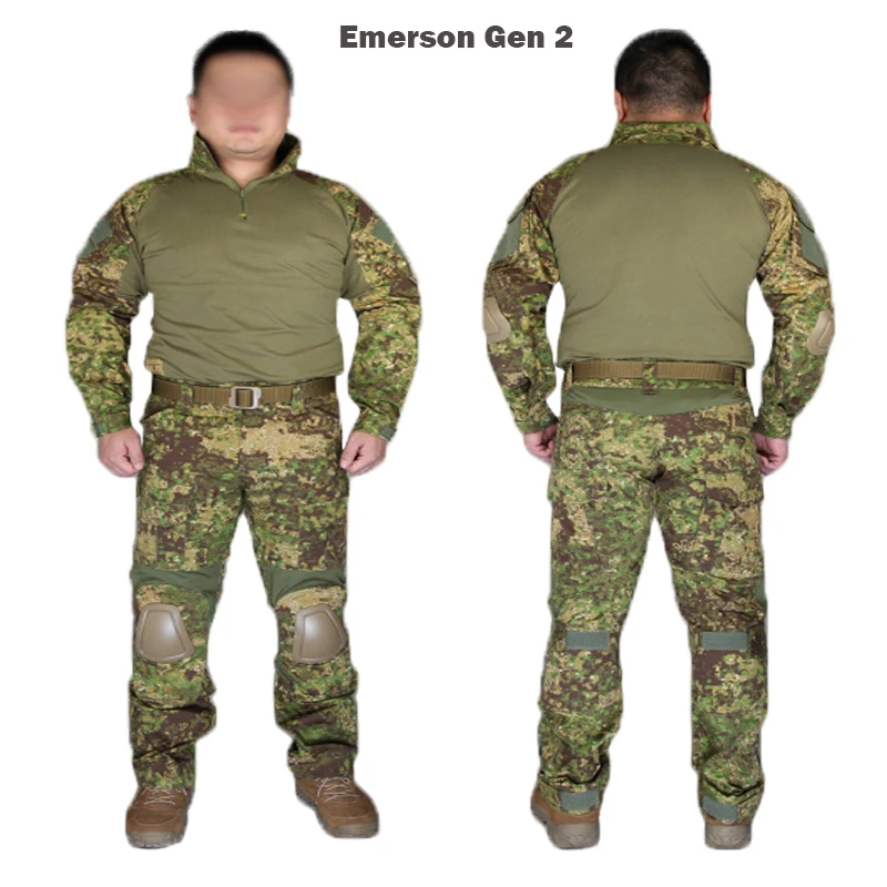 Gen2 Tempur рубашка BDU &amp Celana bantalan memerangi seragam Hutan belang-belang kamuflase militer Охота части | Спорт и