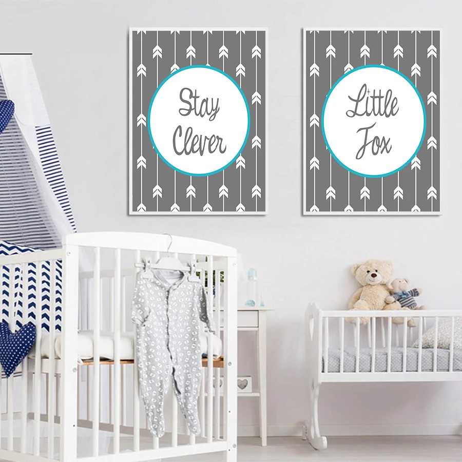 Детская Wall Art Холст постер абстрактный Рисунок мультфильм Животные изображение