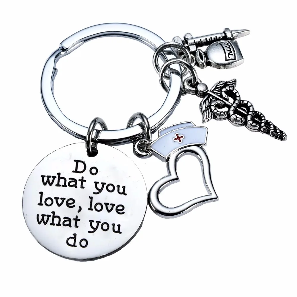 Do What You Love What You Do брелок для ключей путешественник медсестры доктор Спорт фитнес тяжелая атлетика Брелок Подарки для женщин и мужчин брелок
