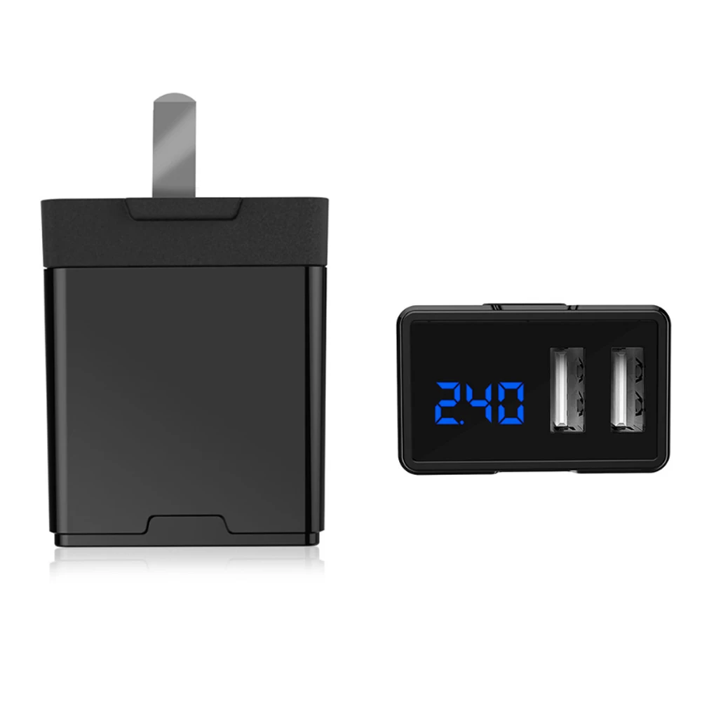 Foldable Plug 5V/2.4A Dual Port USB Power Adapter with Digital Display HSJ-19 | Мобильные телефоны и аксессуары