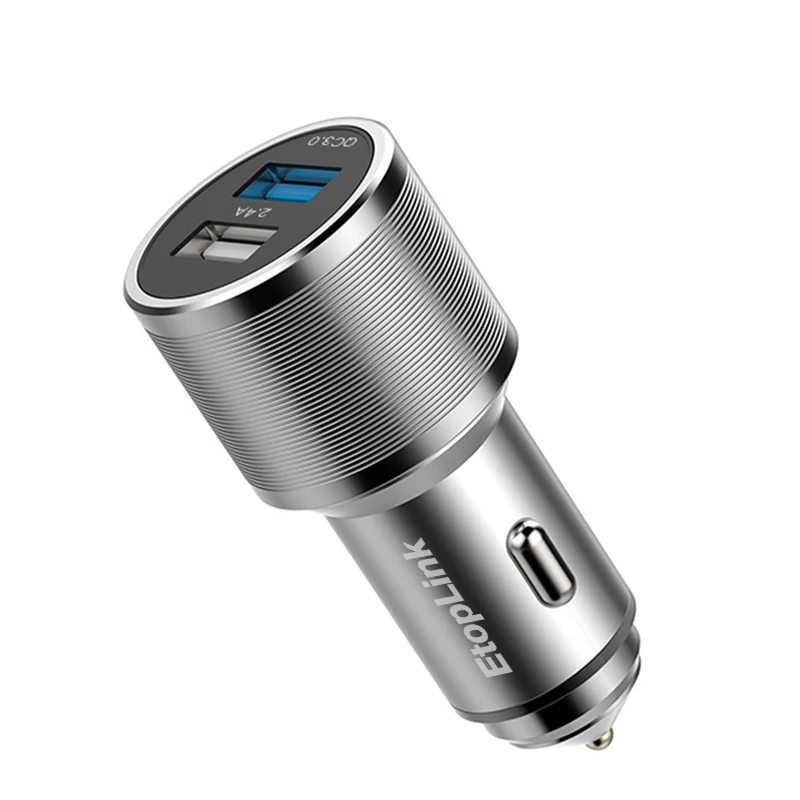 Автомобильное зарядное устройство с двумя USB портами и цифровым светодиодным