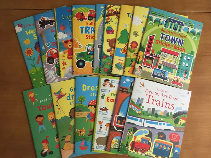 5 книг/набор Usborne Детская английская наклейка с изображением книги раскраски