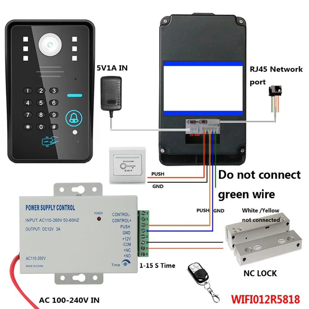 Домашний набор HD 720P беспроводной WIFI RFID пароль видео дверной звонок Домофон