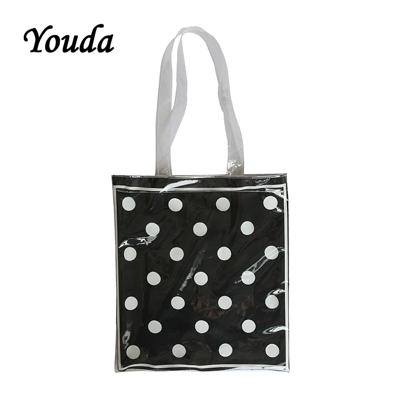 Youda/женская сумка через плечо в черно-белую точку экологически чистый материал из
