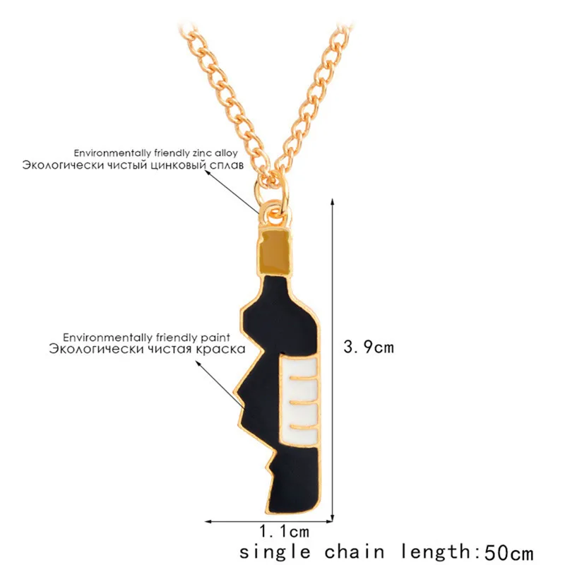 Ожерелье с подвеской в виде бутылки вина форме сердца 2 шт.|Ожерелья подвеской| |
