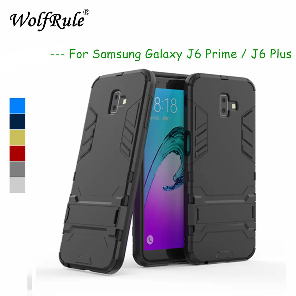 

WolfRule Anti-knock Case For Samsung Galaxy J6 Prime Cover Soft Rubber + Hybrid Plastic Case For Samsung J6 Prime Shell J6 Plus