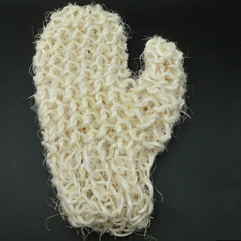 Сизалевая перчатка для ванны 2 шт. губка спа луфа щетка массажер сауны коня