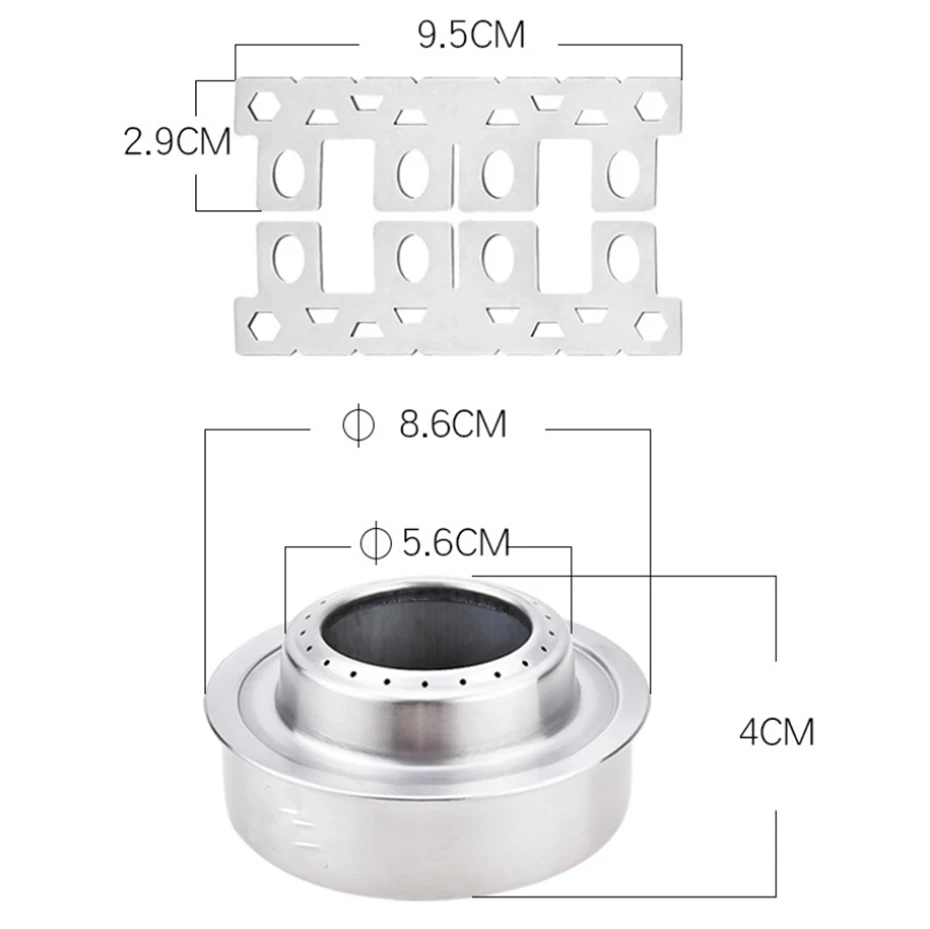 

YINGTOUMAN Outdoor Camping Stove Stainless Steel Alcohol Stove Portable Alcohol Stove with Cross Stand Stove Rack Support Stand