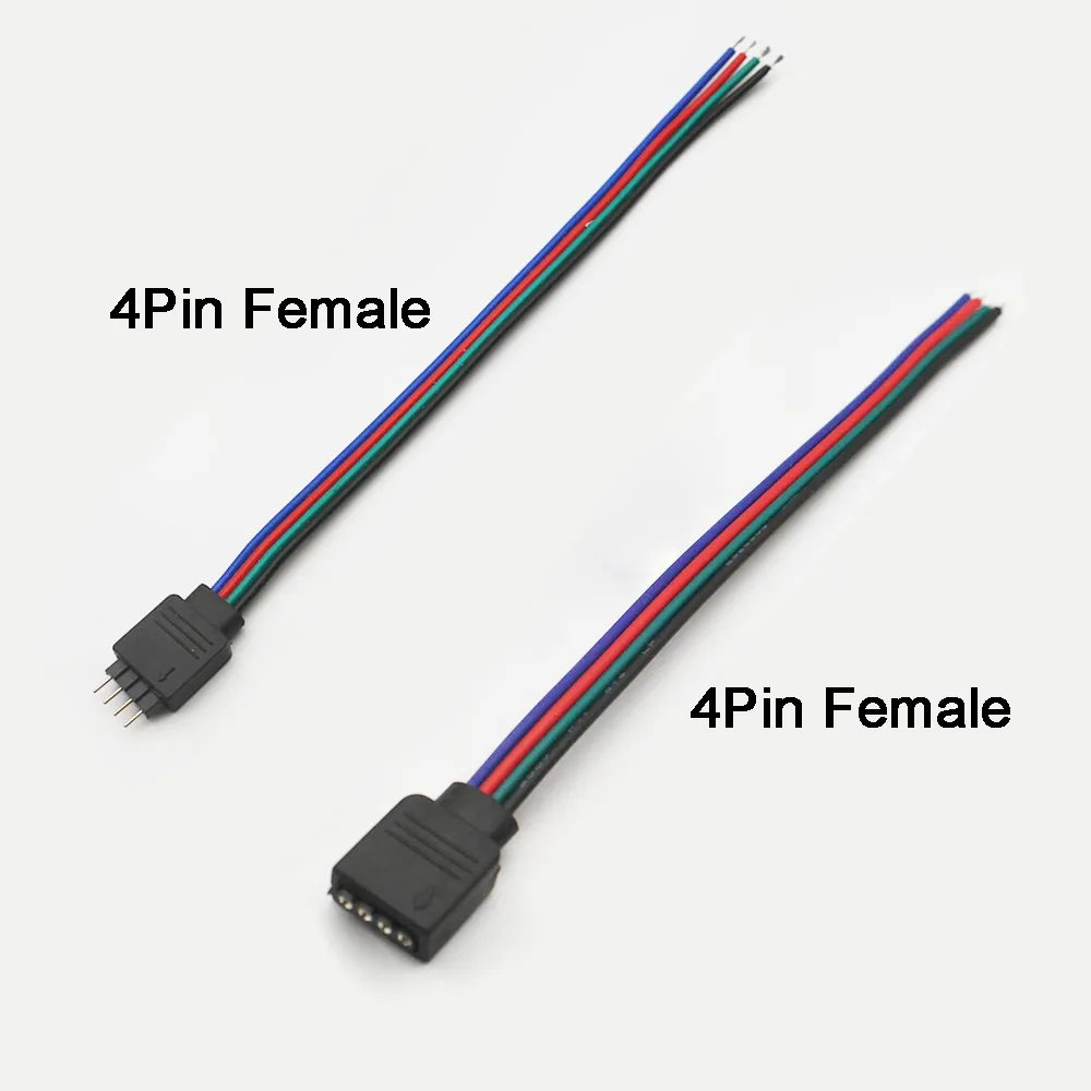 4Pin Male Female 5 шт. 4pin 5Pin светодиодный кабель Мужской Женский Разъем адаптер провода для 5050 3528 SMD RGB RGBW светодиодный светильник RGB RGBW светодиодный контроллер - Цвет: 4Pin Male Female