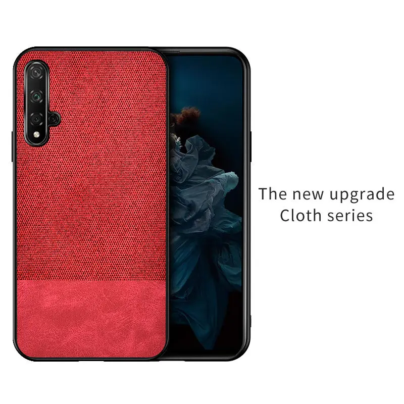 Red-P Чехол из хлопковой ткани для huawei Honor 20 Lite Pro 20I Retra, силиконовая ткань, задняя крышка Honor 20 Lite, чехол Honor20 Lite, чехол s 20 Lite - Цвет: Red-P