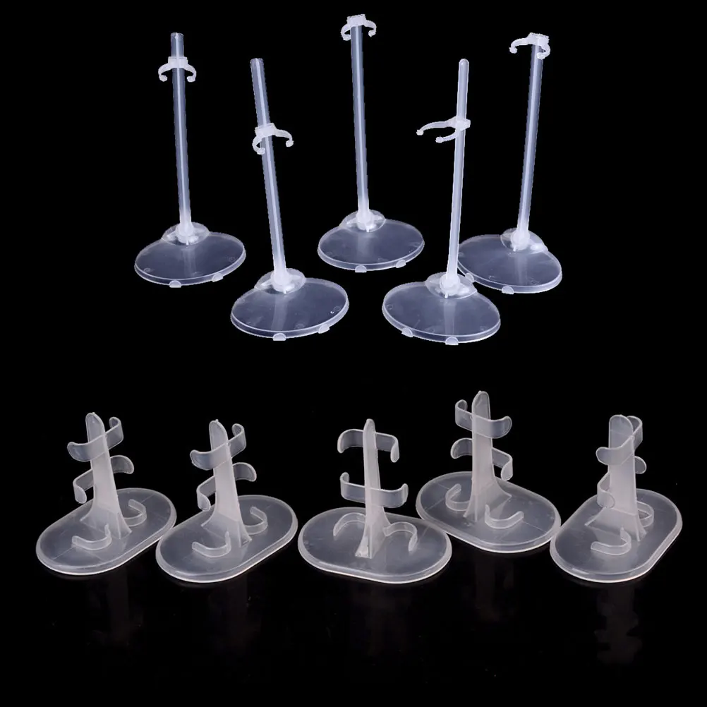 

5 Pcs High Quality Toy Model Accessories For girl DollKids Gifts Translucence Doll Stands Figure Display Holder
