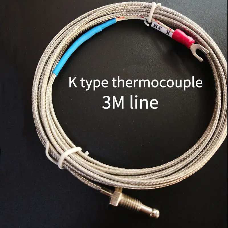 K typle 3M K& PT100 тип термопары 3-жильный M8 нить Температура Сенсор для термостат REX-C100 - Цвет: K typle 3M
