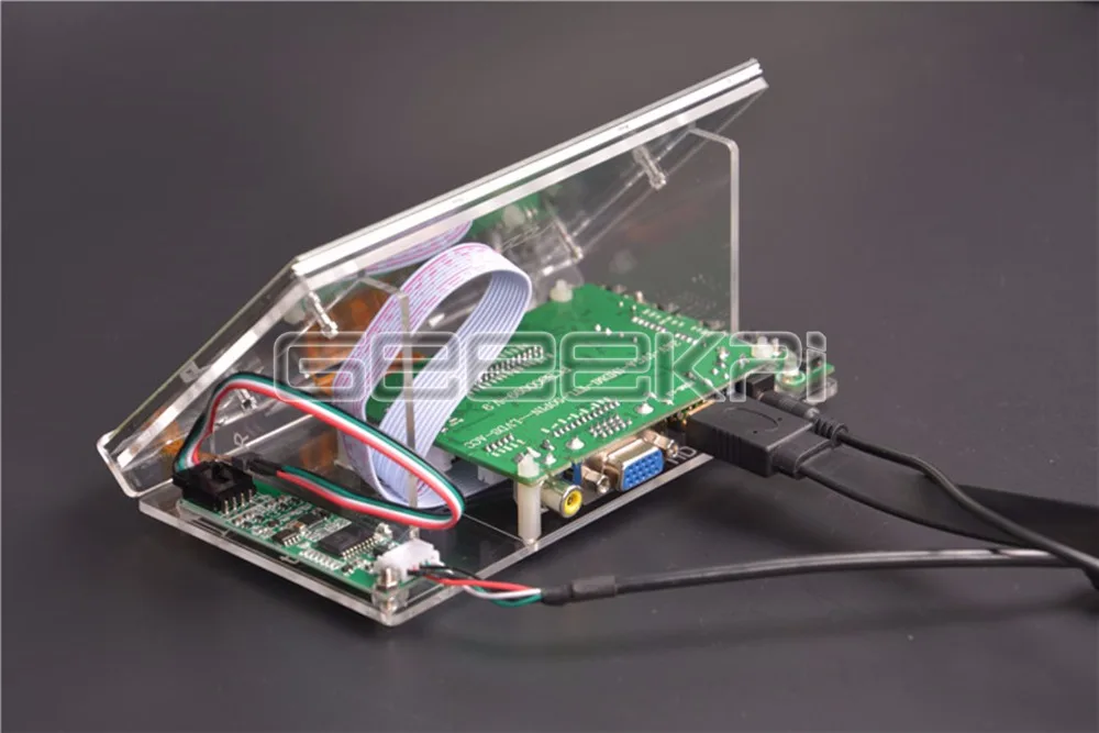 ЖК дисплей GeeekPi 7 дюймов 1024*600 TFT резистивный сенсорный экран монитор + прозрачный