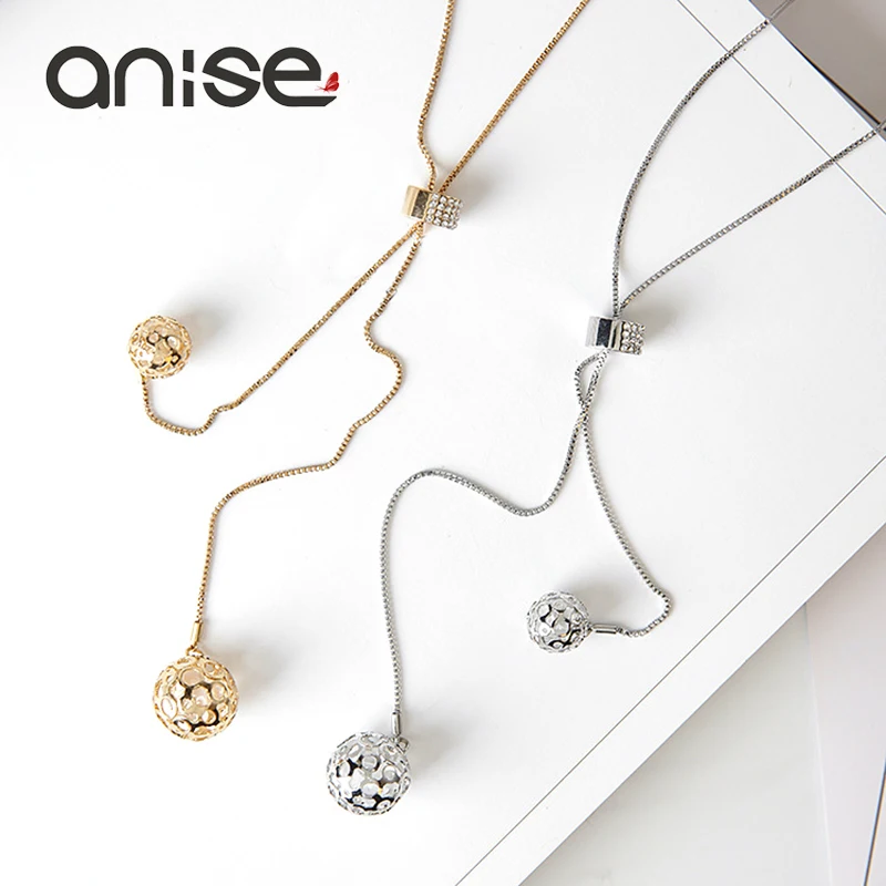 Лидер продаж длинное ожерелье с кисточкой Anise круглым кулоном в виде шара цепочка