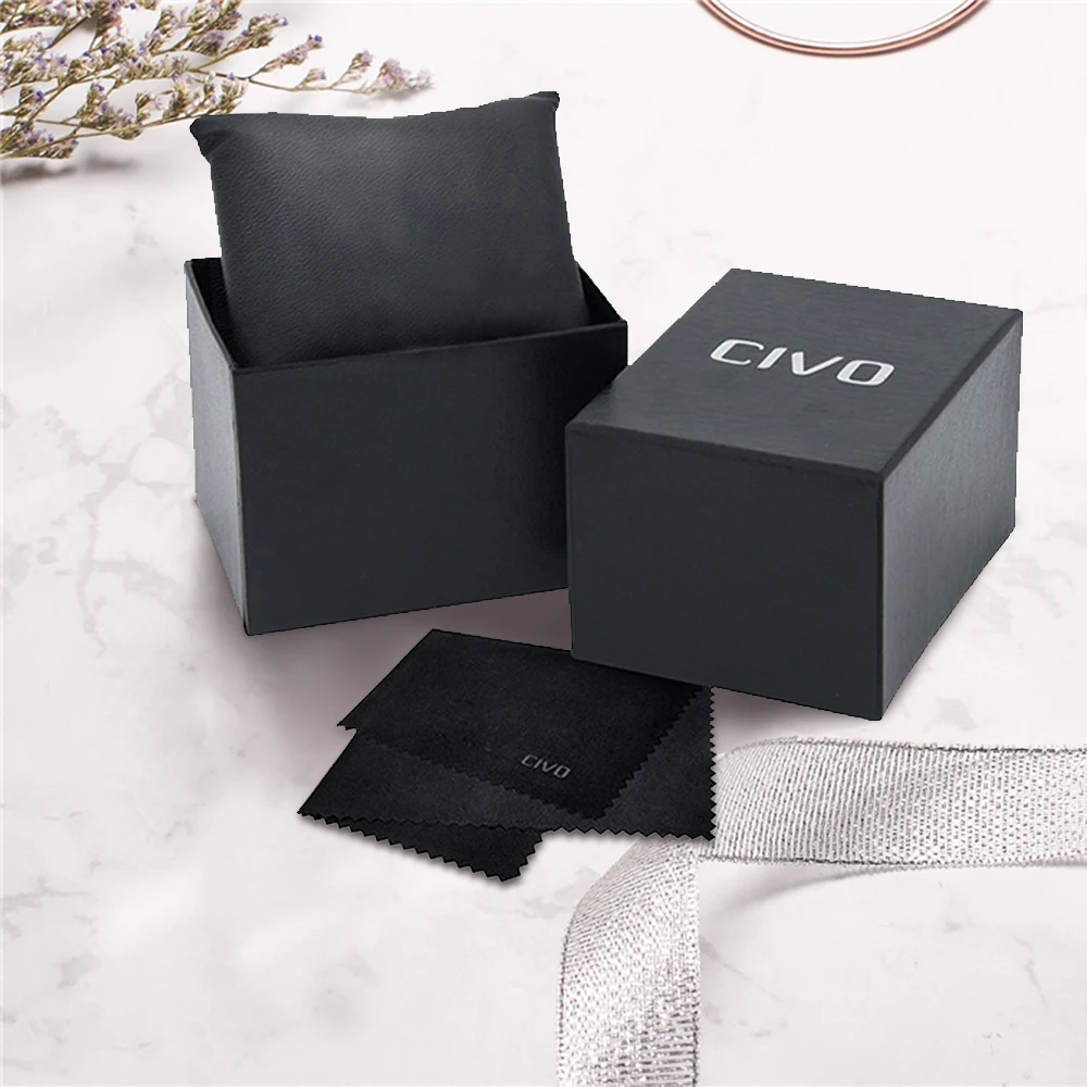 black CIVO бумажная Подарочная оригинальная коробка для часов - Цвет: black