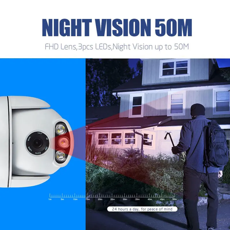 2.0MP 16X Zoom WIFI IP камера 1080P наружная Водонепроницаемая ONVIF Беспроводная CCTV