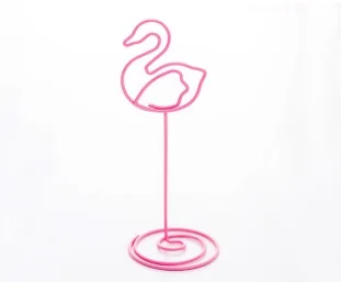Flamingo Держатель для карт, стол, фото, памятка, номер, зажимы для имени, зажимы для сообщений, канцелярские подарки, милые настольные зажимы для заметок, папки, свадебные сувениры, место - Цвет: Flamingo