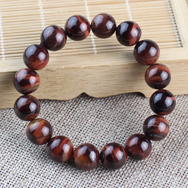 

Manufacturer wholesale natural crystal jewelry red tiger eye stone hand chain tiger eye stone hand string men and women lover j