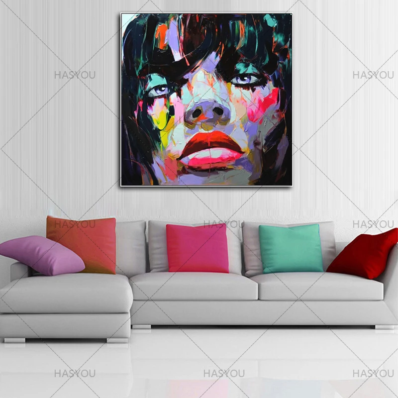 

100%Handmade Abstract Coloring Portrait Oil Painting on Canvas Hand-painted Impressionist Wall Artwork Hang Picture Home Decor