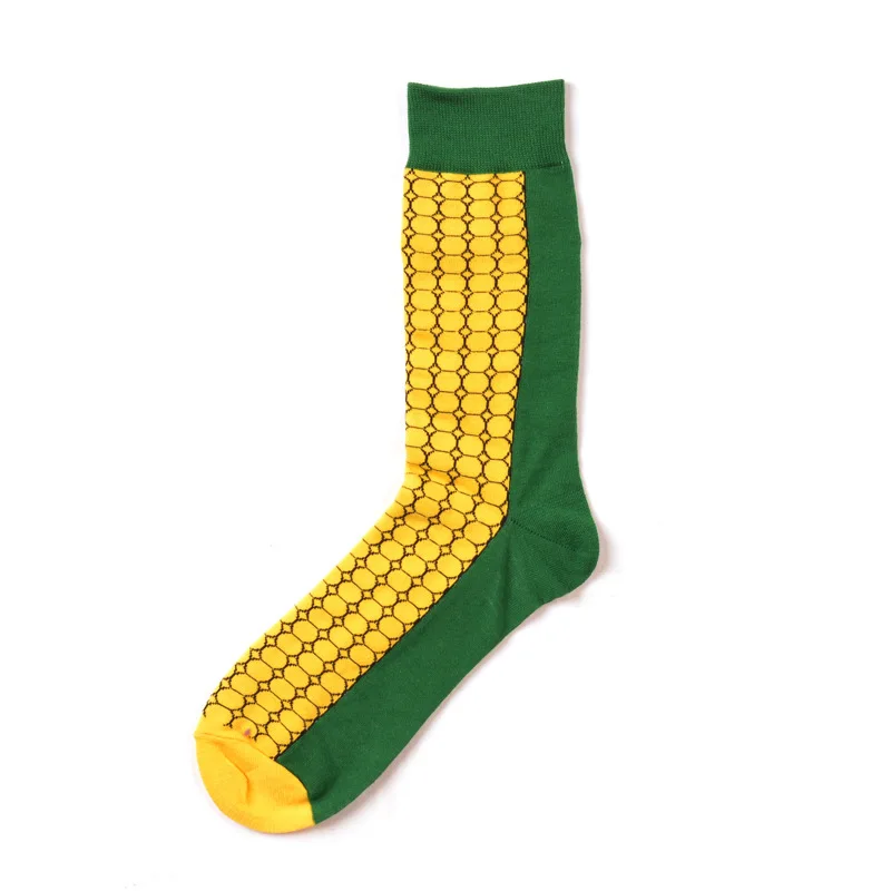 socks corn Новые цветные носки для мужчин и женщин с изображением еды суши, повседневные носки в стиле Харадзюку, дизайнерские брендовые длинные модные носки для катания на коньках - Цвет: socks corn