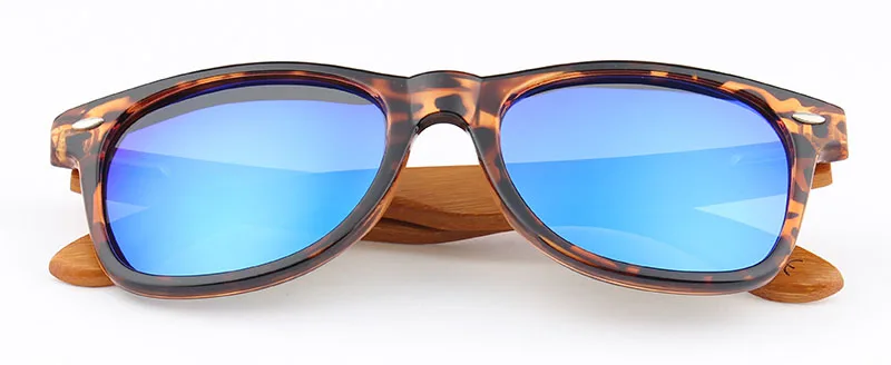 Очки солнцезащитные унисекс в пластиковой оправе Бамбуковая коробка зеркальные