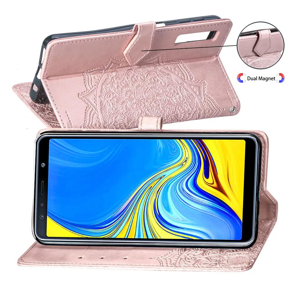 3D цветок кожаный чехол для samsung Galaxy S10 плюс S10E S9 S8 S7 край A10 A20 A30 A40 A50 A6 A7 A8 A9 M20 M10 A3 A5