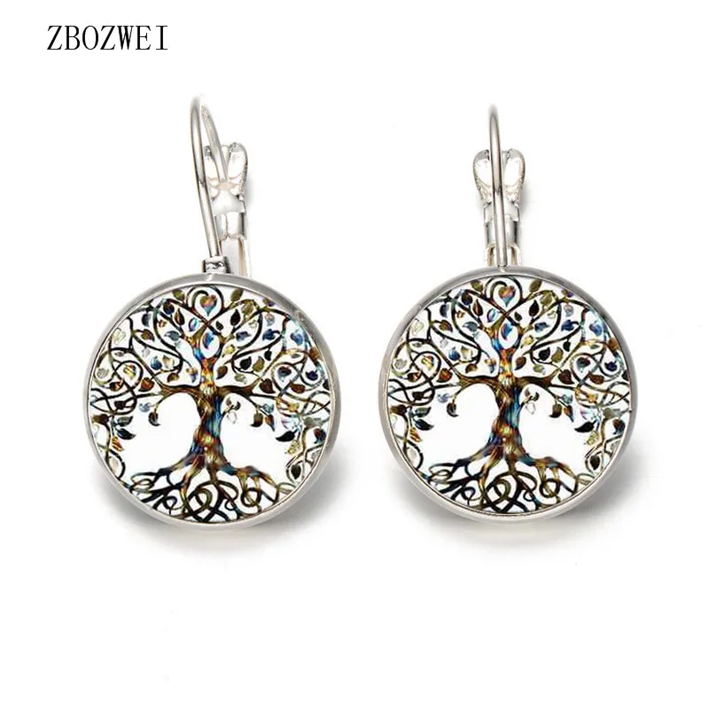 Тепло! Серьги-гвоздики в виде цветка Древа Жизни женские серьги из выпуклого