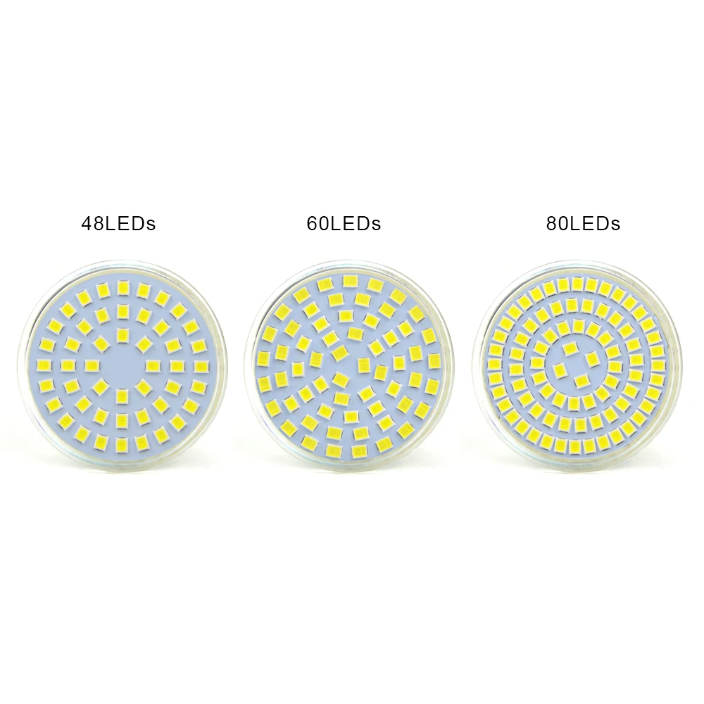 1 шт. GU10 E27 MR16 GU5.3 Светодиодная лампа прожектор AC 220 В 5 Вт 7 9 2835 SMD 48 светодиодов 60 80