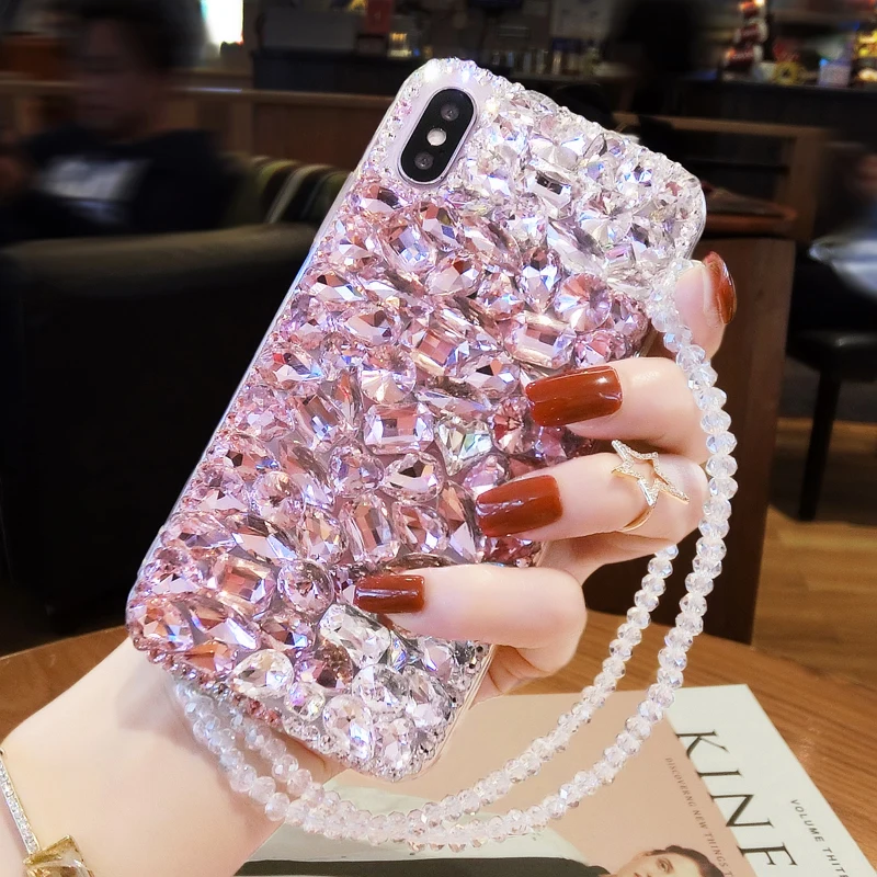 Двойной чехол из ТПУ со стразами и сердечками для Samsung galaxy j2 j4 j5 j6 j7 J8 a5 a6 a7 a8 2017 2018