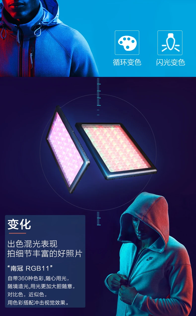 Nanguang Nanlite CN-RGB11, цветной светодиодный светильник, панель, 3200-5600 K, регулируемая для камеры DSLR DV, видео, свадебная фотография